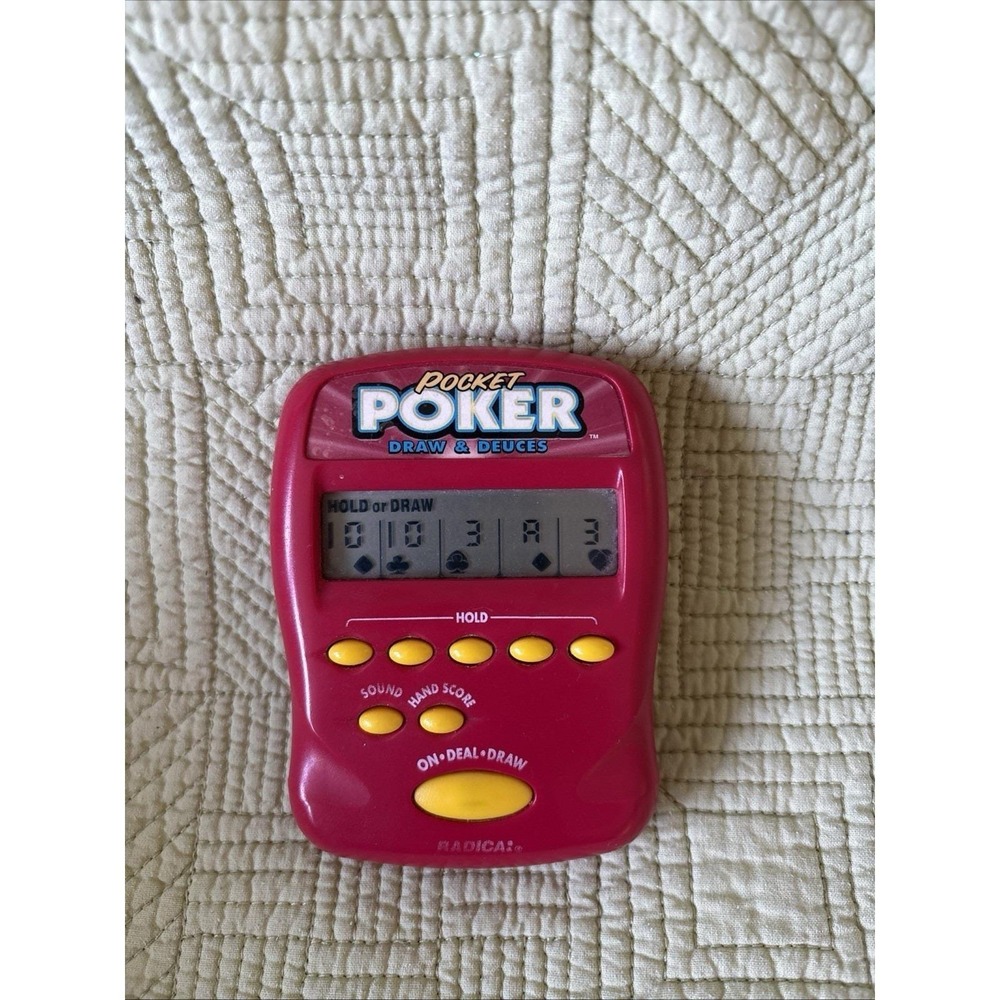 Radica Handheld Pocket Poker Draw & Deuces Vintage Electronic Game 1997